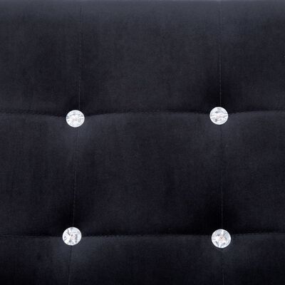 vidaXL 2-osobowa sofa z podłokietnikami, czarna, chrom i aksamit