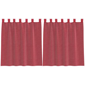 vidaXL Zasłony woalowe z pętelkami 2 szt. Wino czerwone 140x140 cm