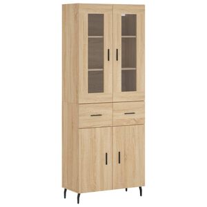 vidaXL Witrynka, dąb sonoma, 69,5x34x180 cm, materiał drewnopochodny
