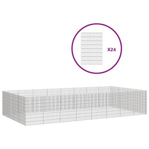vidaXL Kojec dla zwierząt, 24 panele, 54x80 cm, galwanizowane żelazo