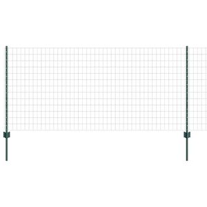 vidaXL Ogrodzenie Euro z słupkiem 25 x 1 m Stal pokryta PVC zielony