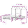 vidaXL Rama ł&oacute;żka z ławką i dachem, woskowy brąz, 80x200 cm, sosnowa