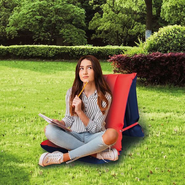 WEHNCKE Krzesło/materac dmuchany, 175x54 cm, czerwono-niebieski