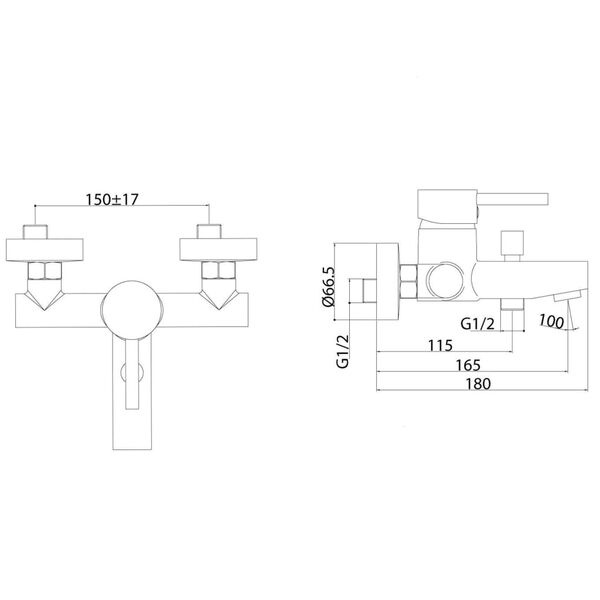 SCH&Uuml;TTE Bateria wannowa ATLANTA z mieszaczem, chromowa
