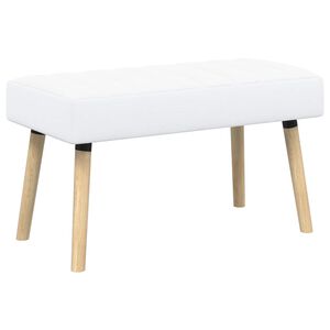 vidaXL Ławka z kanalikowym pikowaniem Biały 80 x 40 x 46 cm tkanina