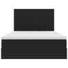 vidaXL Ł&oacute;żko z miejscem na przechowywanie i LED Czarny 140 x 190 cm