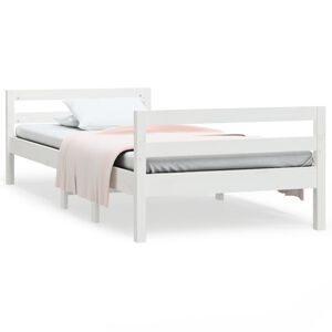 vidaXL Rama ł&oacute;żka bez materaca, biała, 75x190 cm, lite drewno sosnowe