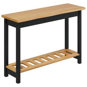 VidaXL Konsola EKAI Czarny 112 x 35 x 76 cm Lite drewno sosnowe