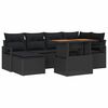 vidaXL Zestaw Sof na Ogr&oacute;d z przechowywaniem 7 pcs Czarny Polirattan