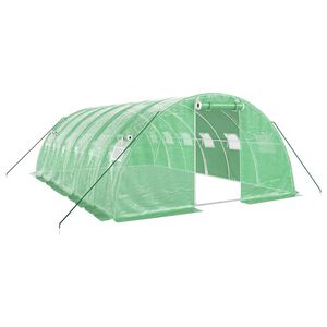 vidaXL Szklarnia ze stalową ramą, zielona, 24 m&sup2;, 6x4x2 m