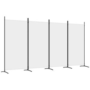 vidaXL Parawan 4-panelowy, biały, 346x180 cm, tkanina
