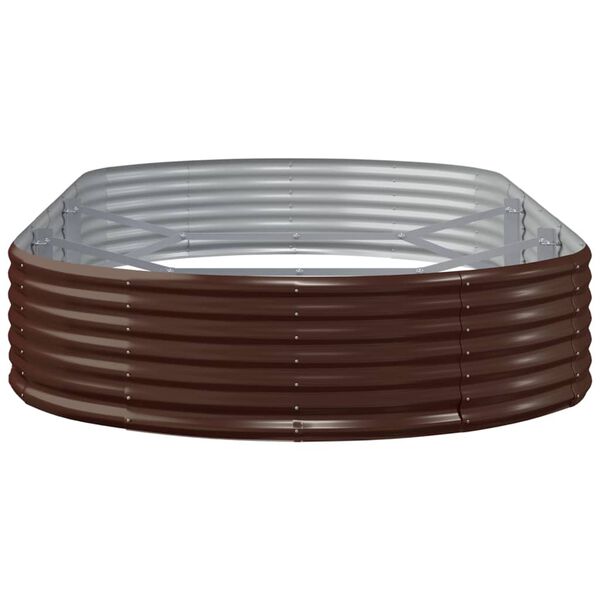 vidaXL Podwyższona donica, stal ocynkowana 296x140x36 cm, brąz