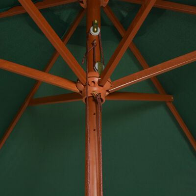 vidaXL Parasol ogrodowy, 270x270 cm, drewno, zielony