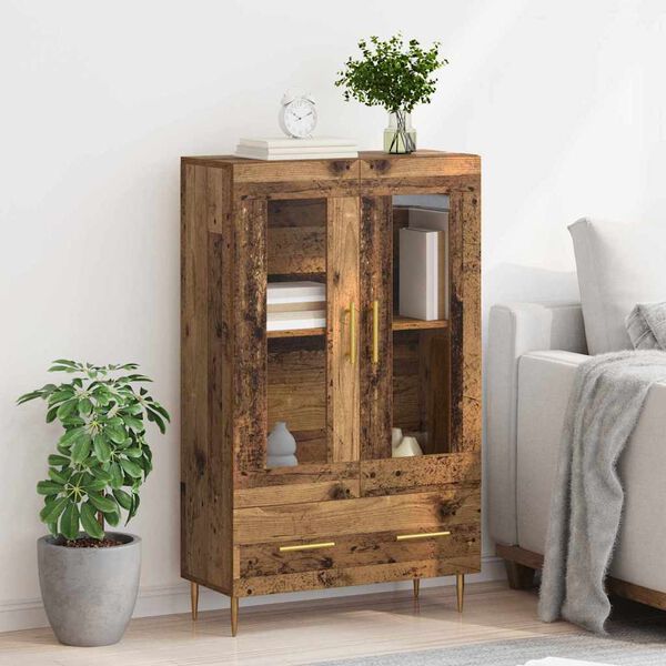 vidaXL Highboard z szufladą Stare drewno 69,5 x 31 x 115 cm