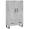 vidaXL Wysoka szafka, szarość betonu, 69,5x31x115 cm