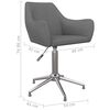vidaXL Obrotowe krzesła stołowe, 2 szt., jasnoszare, obite tkaniną