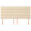 vidaXL Zagł&oacute;wek kremowy 200x5x118/128 cm tkanina