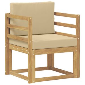 vidaXL Sofa na zewnątrz Poliester Biały i beżowy