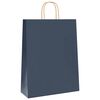 vidaXL Torby papierowe 250 szt. z uchwytami Niebieskie 32x12x42 cm