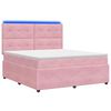 vidaXL Ł&oacute;żko z box spring LED z materacem r&oacute;żowy 140 x 200 cm Welur