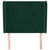 vidaXL Zagł&oacute;wek uszak, ciemnozielony, 83x23x118/128 cm, aksamit
