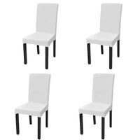 vidaXL Elastyczne pokrowce na krzesło w prostym stylu, białe, 4 szt.