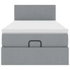 vidaXL Ł&oacute;żko otomana z materacem, jasnoszare, 90x200 cm, tkanina