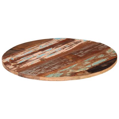 vidaXL Blat stołu, Ø80 x (2,5-2,7) cm, lite drewno z odzysku