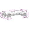 vidaXL Zestawy sof 8 pcs Naturalny i Beżowy Lite Drewno Akacji
