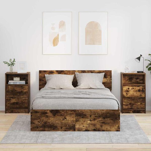 vidaXL Szafki nocne z szufladą 2 pcs Dąb wędzony 40 x 30 x 467 cm