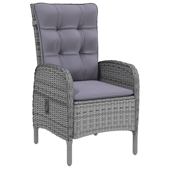 vidaXL 9-częściowy zestaw mebli ogrodowych, polirattan, szary