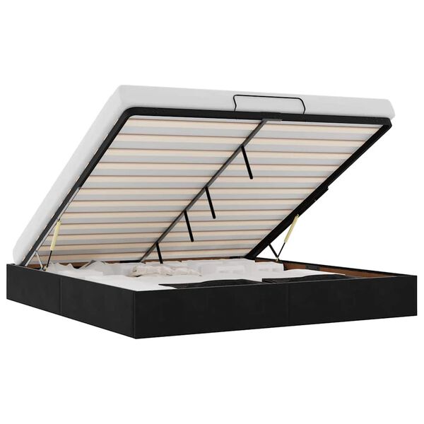 vidaXL Rama łóżka otomana bez materacem, czarna, 200x200 cm, aksamit