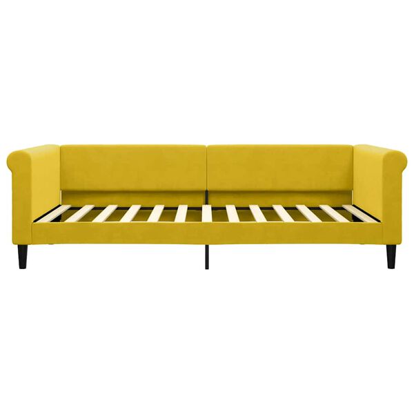 vidaXL Sofa z funkcją spania, ż&oacute;łta, 100x200 cm, obita aksamitem