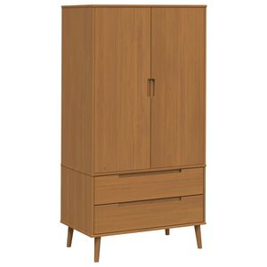 vidaXL Garderoba MOLDE Karmel 90 x 55 x 175 cm Lite drewno sosnowe