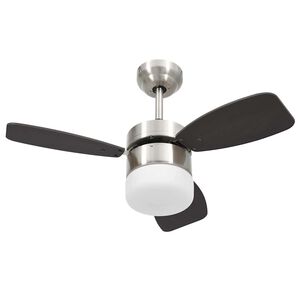 vidaXL Wentylator sufitowy z lampą i pilotem, 76 cm, ciemnobrązowy