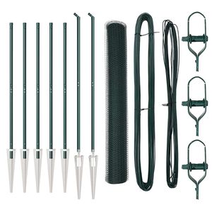 vidaXL Słupek ogrodzeniowy. Zielony 10 x 1,2 m (siatka 13 mm)