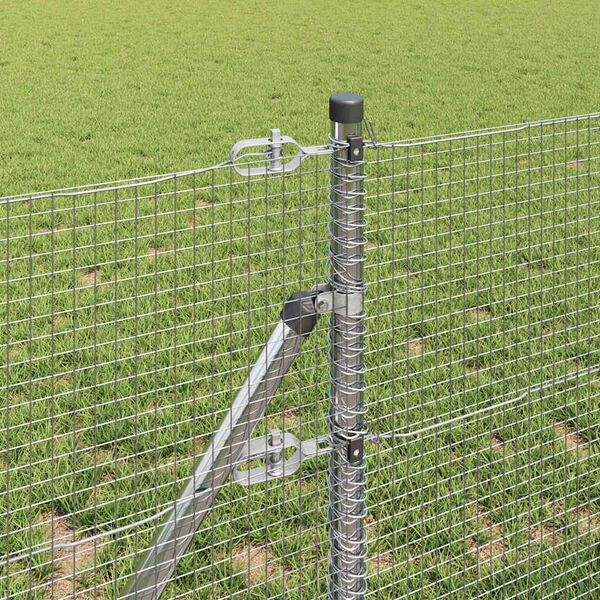 vidaXL Słupek ogrodzeniowy. Srebrny 10 x 0,5 m (siatka 16 x 16 mm)