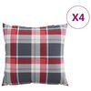 vidaXL Poduszki na sofę 4 szt. Czerwona kratka 50x50 cm Materiał