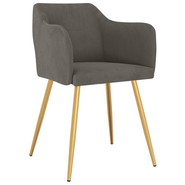 vidaXL Krzesła stołowe, 6 szt., ciemnoszare, obite aksamitem