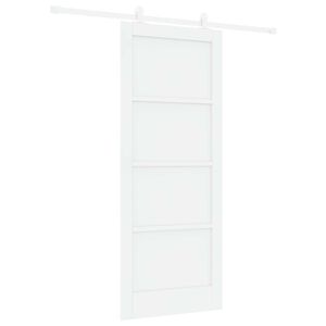 vidaXL Drzwi przesuwne Biały 83 x 202 cm Lite drewno sosnowe