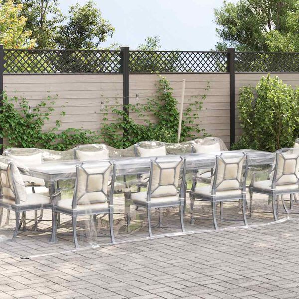 vidaXL Przezroczysta plandeka z oczkami 3x6 m PVC