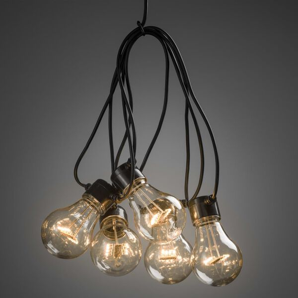 KONSTSMIDE Oświetlenie z 5 przezroczystymi lampkami, bardzo ciepłe