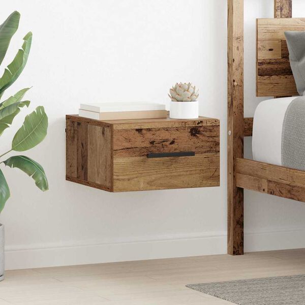 vidaXL Szafka Nocna Montowane na ścianie Stare drewno 35 x 35 x 20 cm