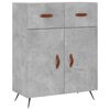 vidaXL Szafka, szarość betonu, 69,5x34x90 cm, materiał drewnopochodny
