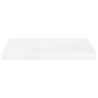vidaXL Półki ścienne, 2 szt., wysoki połysk, białe, 50x23x3,8 cm, MDF