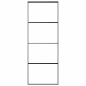 vidaXL Drzwi przesuwne, matowe szkło ESG, aluminium, 76x205 cm, czarne