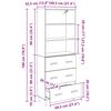 vidaXL Highboard z szufladą Stare drewno 69,5 x 32,5 x 180 cm