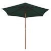 vidaXL Parasol ogrodowy, 270x270 cm, drewno, zielony
