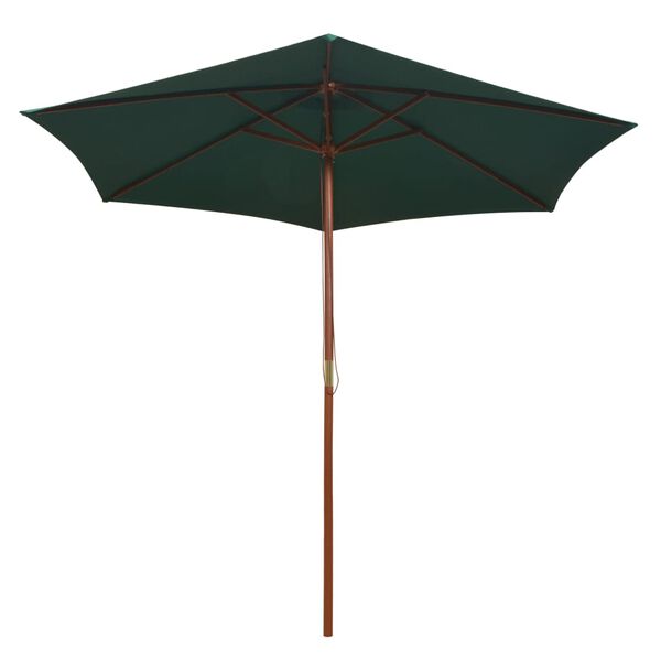 vidaXL Parasol ogrodowy, 270x270 cm, drewno, zielony