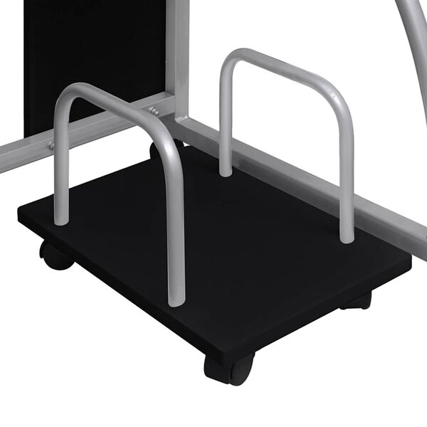 vidaXL Biurko komputerowe, czarne, 110x52x88,5 cm